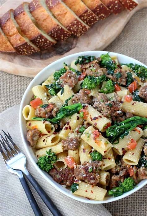 Rigatoni with Sausage and Broccoli Rabe | Easy One Pot Pasta Recipe