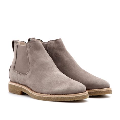 Tod's Suede Chelsea Boots in Gray (fango chiaro made in italy) | Lyst