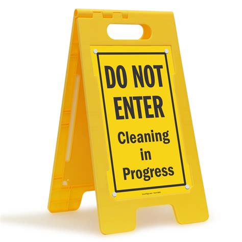 Do Not Enter Cleaning In Progress Floor Standing Sign, SKU: SF-0349