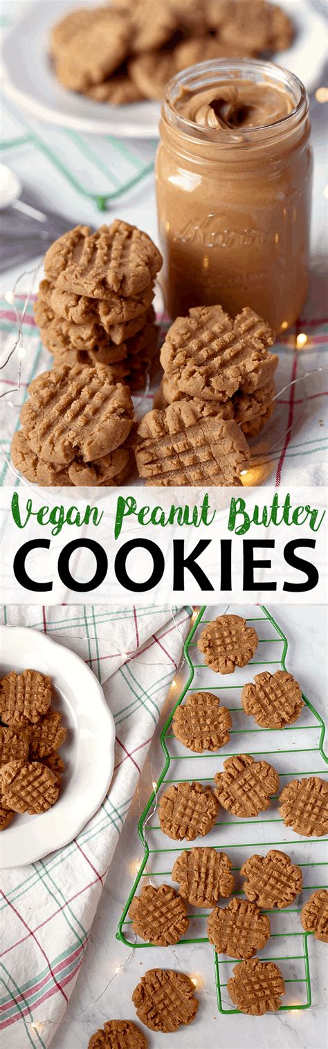 Vegan Peanut Butter Cookies- Crispy Outside, Chewy Inside! - Vintage Kitty