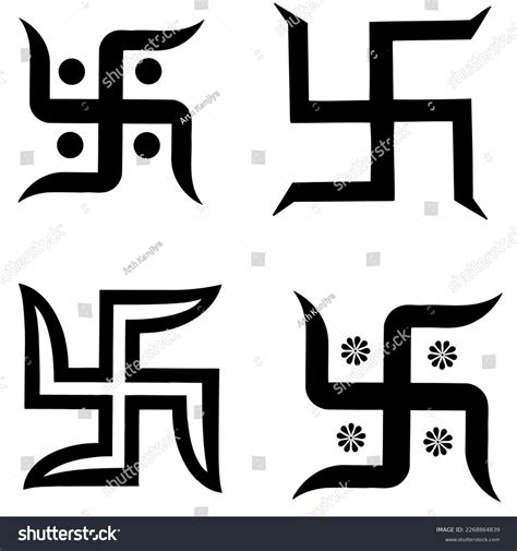 Sathiya Swastik Black Indian Spiritual Symbol Stock Vector (Royalty Free) 2268864839 | Shutterstock