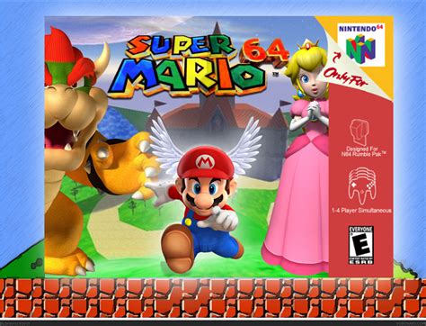 Viewing full size Super Mario 64 box cover