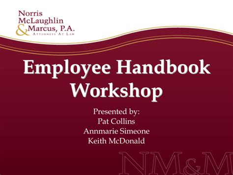 Employee Handbook Workshop