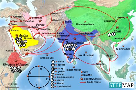 StepMap - Indian Ocean trade routes - Landkarte für Germany