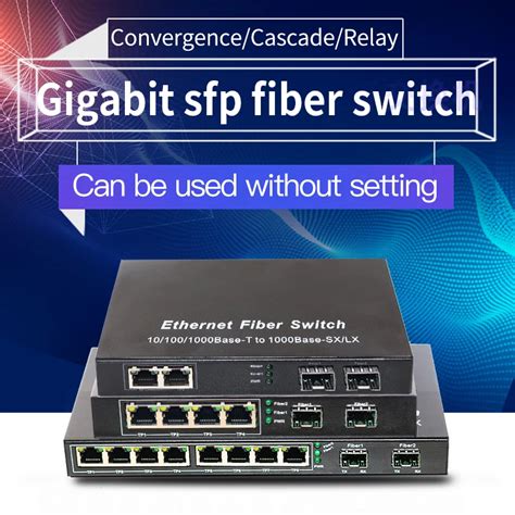 10 port Gigabit Ethernet Network Switch 1000M Media Converter 2 sfp slot fiber port and 2 4 8 ...