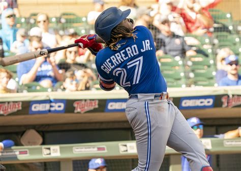 Vladimir Guerrero Jr. takes shot with custom Toronto Blue Jays jersey