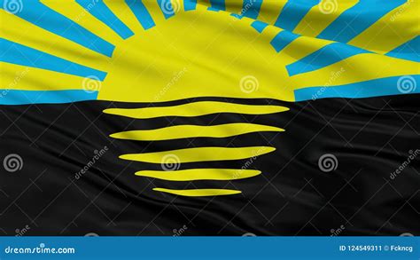 Donetsk Oblast City Flag, Ukraine, Closeup View Stock Illustration - Illustration of slavian ...