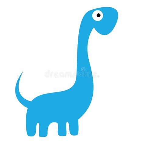 A Vector Cute Cartoon Blue Dinosaur Isolated Stock Vector - Illustration: 39043296