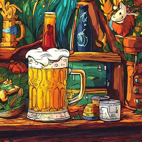 Premium AI Image | Beer Cartoon Background and Wallpaper Very Cool