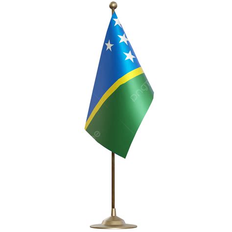 Solomon Islands Flag With Pole, Solomon Islands Flag Post, Solomon Islands Flag, Solomon Islands ...