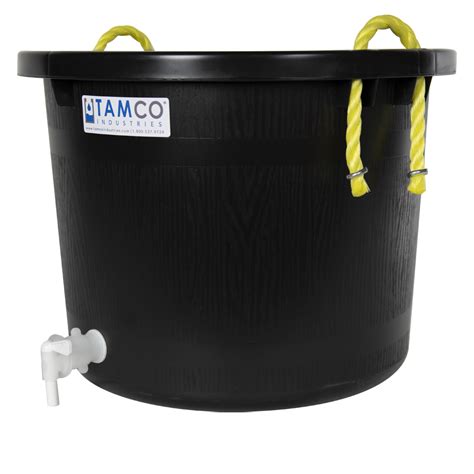 10 Gallon Black Multi-Purpose Bucket Modified by Tamco® with Spigot | U.S. Plastic Corp.