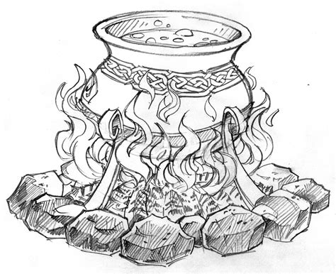 Cauldron Drawing | Halloween Drawings, Halloween Tattoos, Halloween Art, Witch Drawing, Owls ...