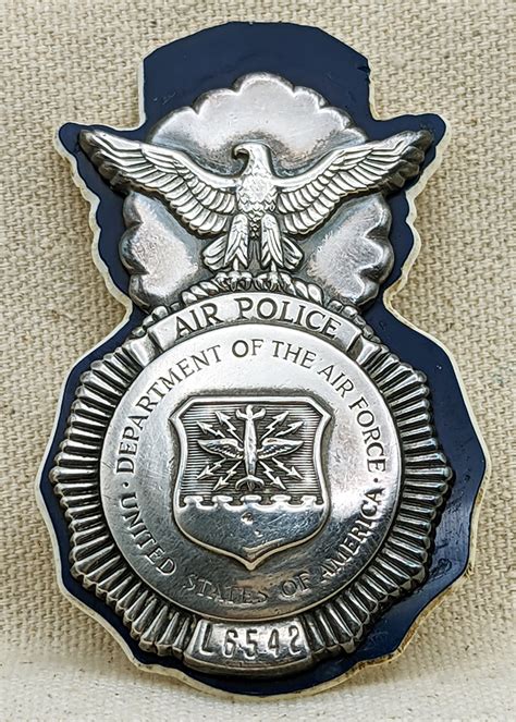 Scarce Early 1960s USAF Air Police Badge # L654 with Unique Backing Plate: Flying Tiger Antiques ...