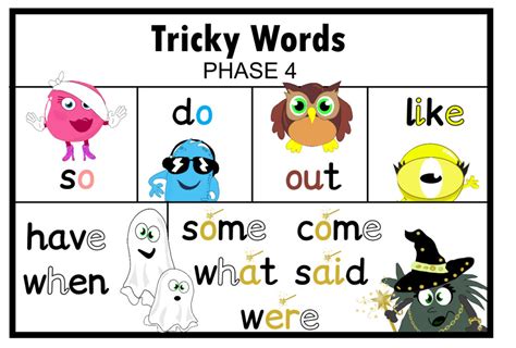 Phase 4 Tricky Words | Monster Phonics