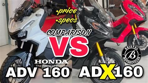 Full COMPARISON of Honda ADV160 VS BRISTOL ADX 160 Specs Features Price Installment DP Monthly ...