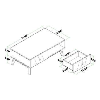 Baxton Studio Hartman Modern Walnut Brown Wood Coffee Table - Boscov's