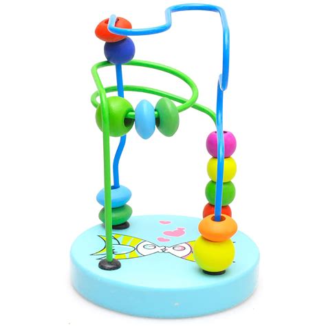 Educational Toys For Baby Kids Children Colorful Toy Mini Around Beads Wire Maze Roller Coaster ...