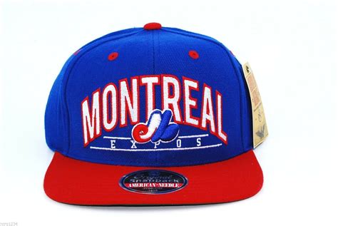 MONTREAL EXPOS - AMERICAN NEEDLE SNAPBACK MLB LOGO BASEBALL CAP HAT - RED/BLUE - Baseball-MLB