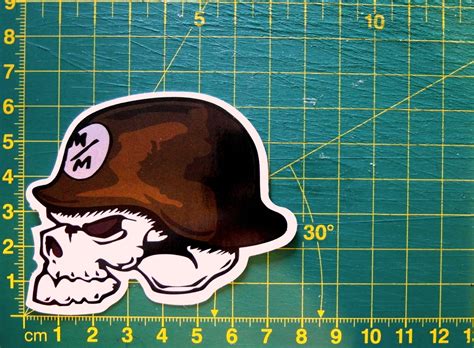 Army Helmet Skull Head Sticker Decal on Luulla