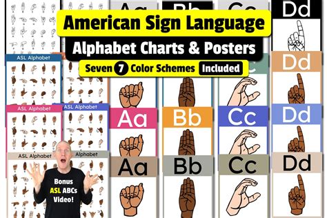 ASL Alphabet Charts & Posters Boho Decor Graphic by Able Lingo · Creative Fabrica