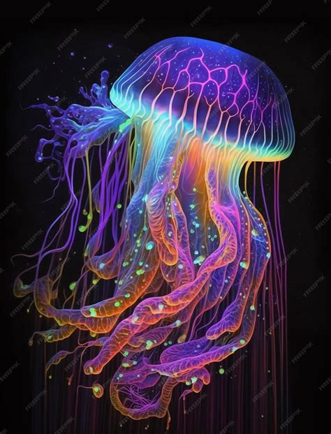 A rainbow jellyfish is a colorful jellyfish. | Premium AI-generated image