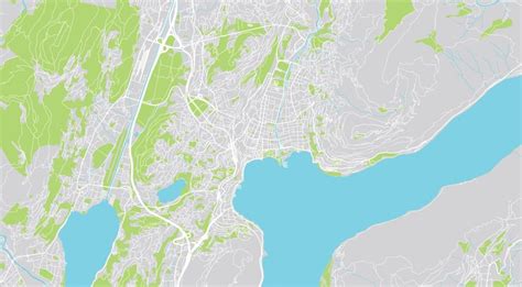 Premium Photo | Urban vector city map of Lugano Switzerland Europe