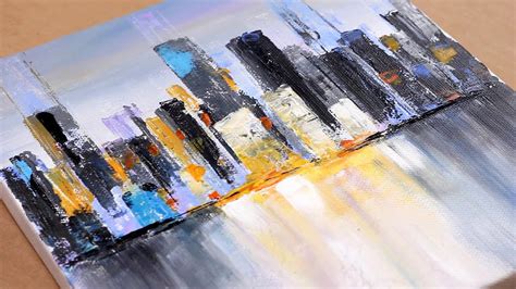 Abstract Cityscape Painting / Demo / Easy For Beginners / Relaxing / Daily Art Therapy / Daily ...