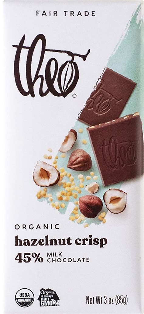 HOT!!! Theo Chocolate Hazelnut Crisp Organic Milk Chocolate Bar, 45% ...