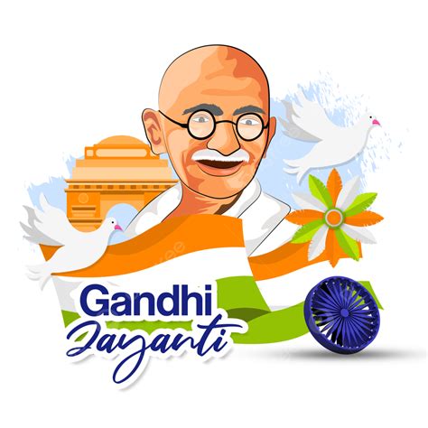 Creative Gandhi Jayanti With Indian Flag Tricolor Tiranga India ...