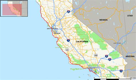 The Ultimate Road Trip Map Of Places To Visit In California - Hand ...