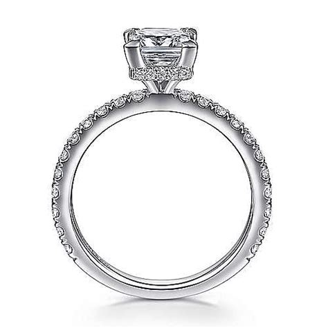 14K White Gold Hidden Halo Princess Cut Diamond Engagement Ring | ER14649S4W44JJ