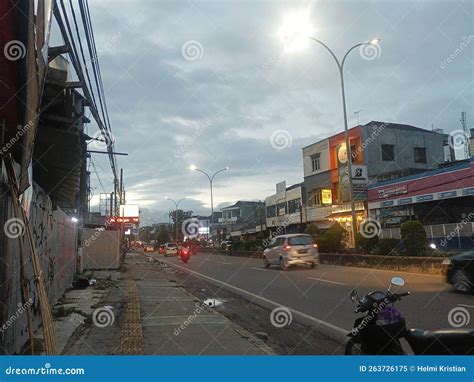 Road in Cilegon City at Evening Editorial Image - Image of pedestrian ...