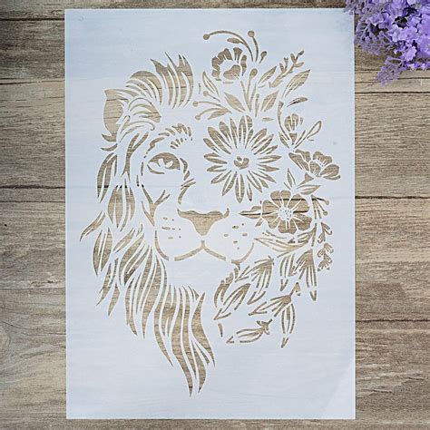 SLGIFT DIY Decorative Lion Stencil Template for Painting on Walls ...