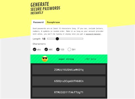 A secure password/passphrase generator with react