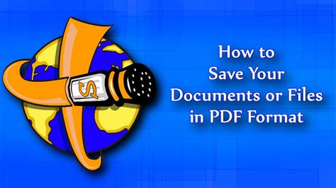 How To Save Your Documents or Files in PDF Format - YouTube