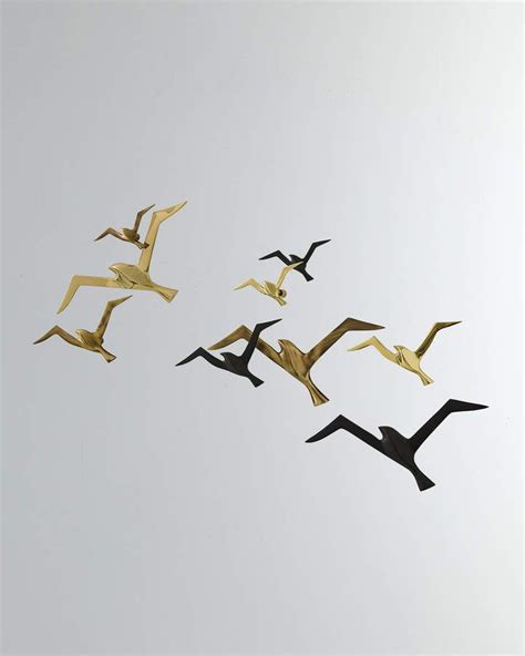 Global Views Metallic Flock Wall Decor, Set of 3 | Bird wall decor, Global views, Black wall decor