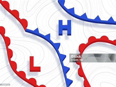 Weather Patterns High Low Pressure Map Stock Illustration - Download ...