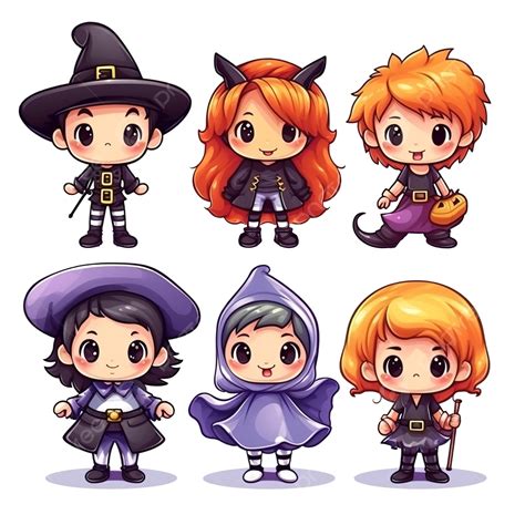 Cartoon Cute Kids Wearing Halloween Costumes Characters, Kids Gift ...