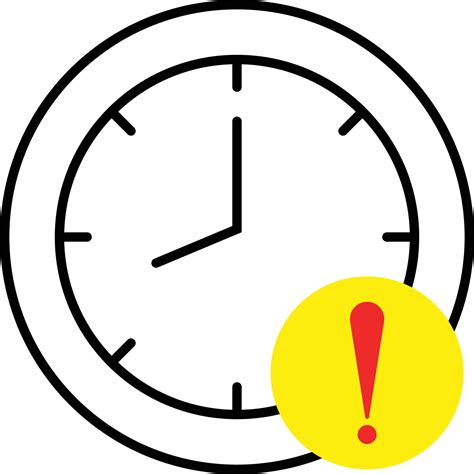 Times up icon, clock with exclamation mark.eps 7944850 Vector Art at ...