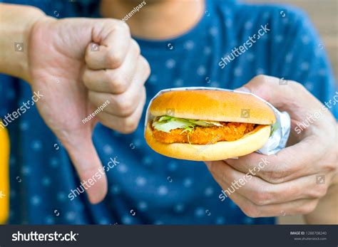 Bad Young Man Eats Burger Unhealthy Stock Photo 1288708240 | Shutterstock