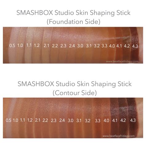 NEW PROD | SMASHBOX STUDIO SKIN SHAPING FOUNDATION STICK FOUNDATION WITH SWATCHES OF ALL 16 ...