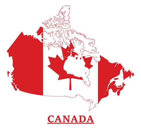 Canada National Flag Map Design, Illustration Of Canada Country Flag ...