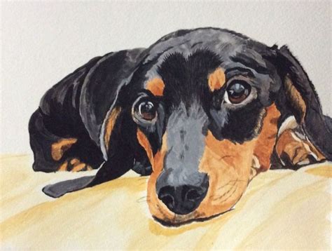 Dachshund Print Black and Tan Doxie Artwork - Etsy | Dachshund painting, Dachshund art, Dog ...