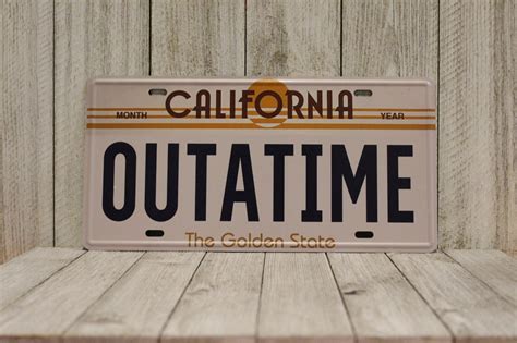 Back to the Future OUTATIME Car Replica Movie Prop California License Plate for Sale ...