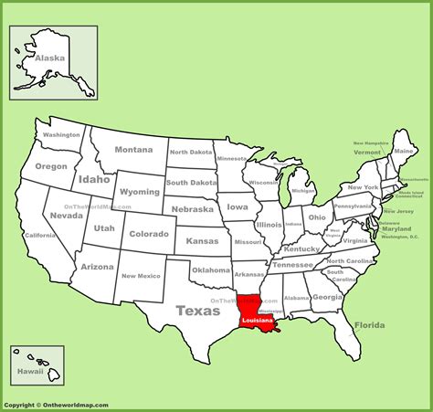 Louisiana location on the U.S. Map