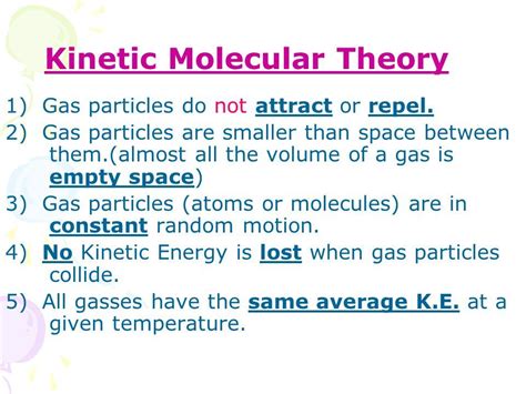 Image result for kinetic molecular theory | High school chemistry, Physical chemistry, Chemistry