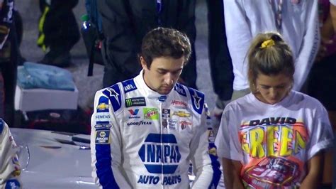 #ChaseElliott and his girlfriend during opening ceremonies before the Cup race at ...