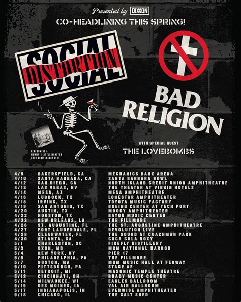 Bad Religion & Social Distortion (playing 'Mommy's Little Monster') announce co-headlining tour