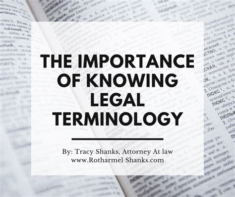 The Importance of Knowing Legal Terminology - Rotharmel Shanks, LLC