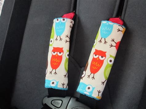 Car Seat Strap Covers REVERSIBLE Seat Belt Covers Owls in